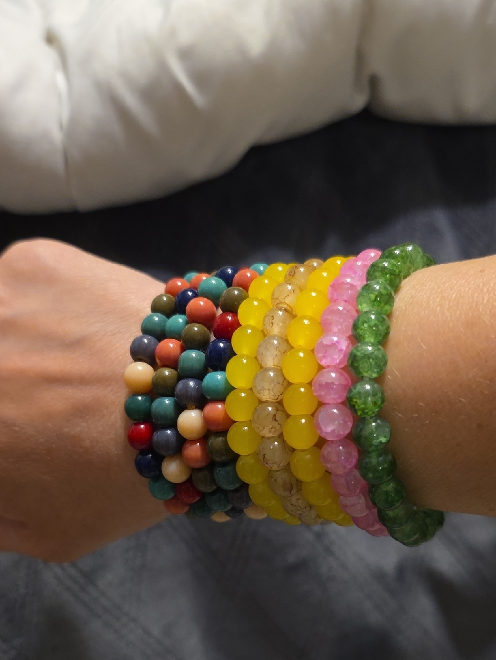 9 Colorful Beaded Stretch Bracelets